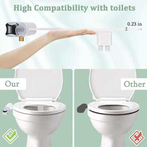Ultra thin dual nozzle white bidet attachment — photo 3