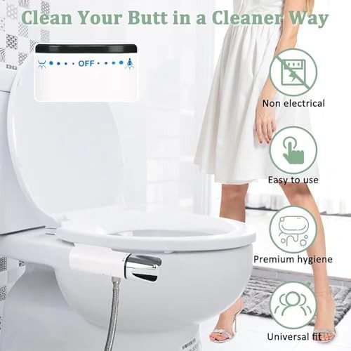 Ultra thin dual nozzle white bidet attachment — photo 5