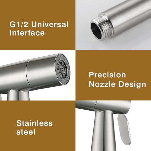Brushed nickel four function bidet sprayer head — photo 4
