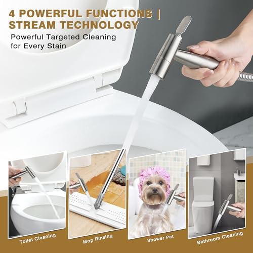 Brushed nickel four function bidet sprayer head — photo 5