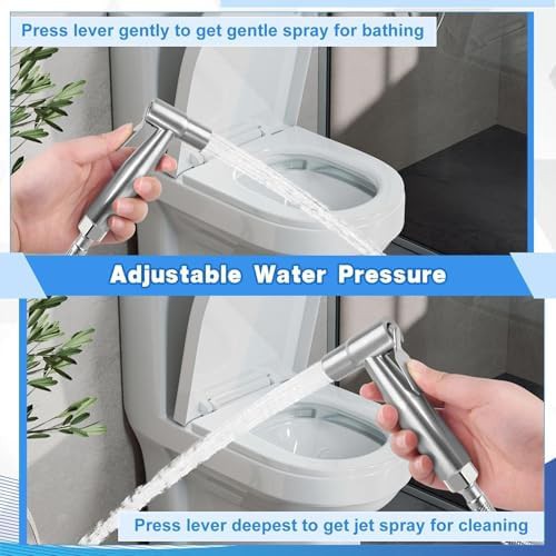 Stainless steel handheld bidet sprayer with hook — photo 3