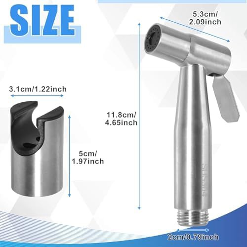 Stainless steel handheld bidet sprayer with hook — photo 5
