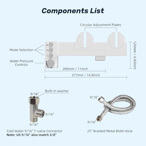 White self cleaning bidet attachment — photo 5