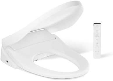 White elongated electric bidet toilet seat