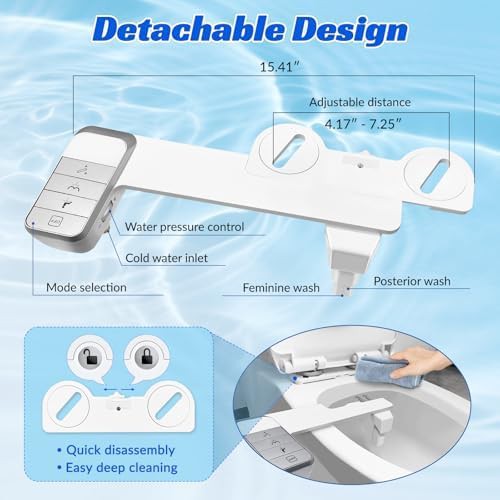 Cold water dual nozzle bidet attachment — photo 4
