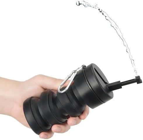 Collapsible black portable bidet for camping