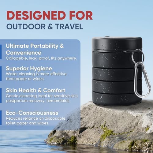 Collapsible black portable bidet for camping — photo 3