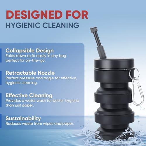 Collapsible black portable bidet for camping — photo 4