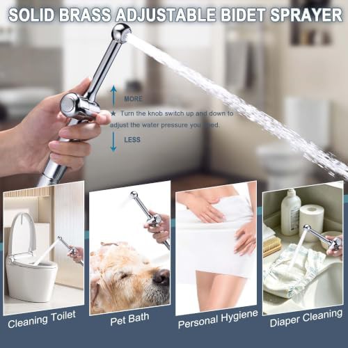 Brass handheld bidet wand with adjustable jet — photo 4