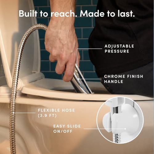 Handheld bidet sprayer for toilet in stainless steel — photo 3