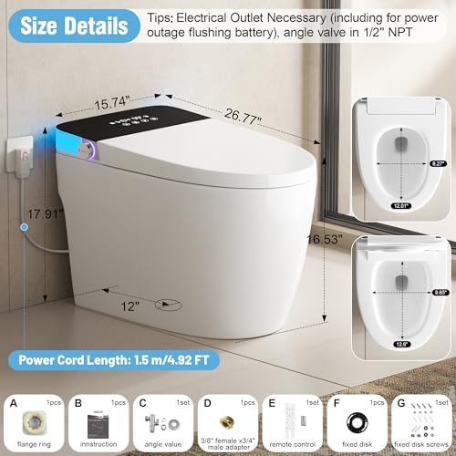 Smart elongated one piece bidet toilet — photo 4