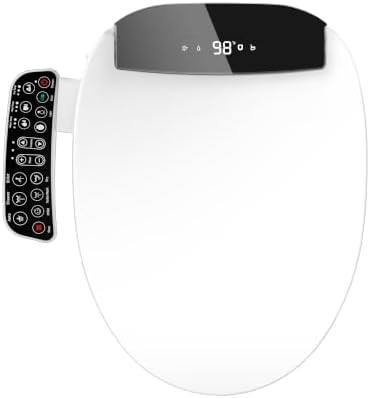 Round electric heated bidet toilet seat