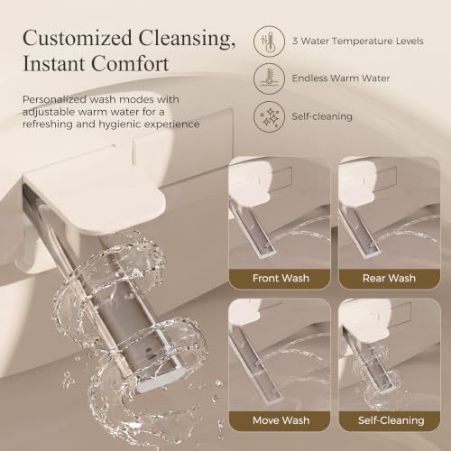 Round heated electric bidet toilet seat — photo 3