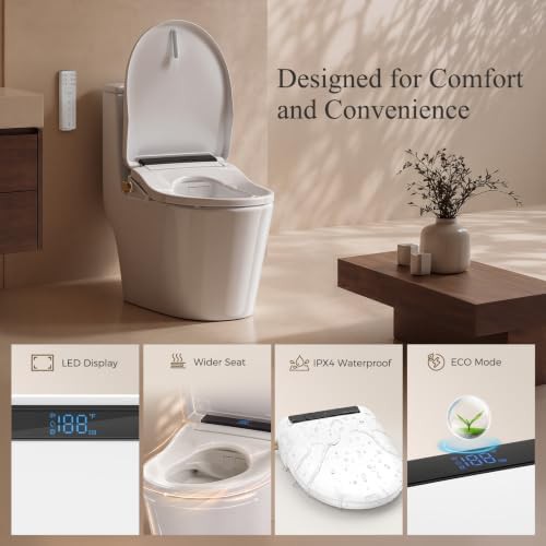 Round heated electric bidet toilet seat — photo 4