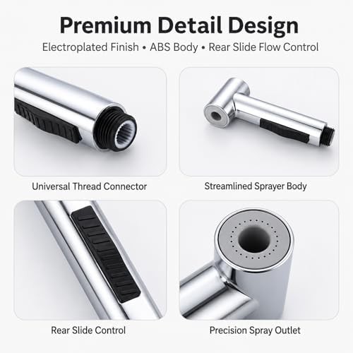 Chrome finish handheld bidet sprayer with valve — photo 5
