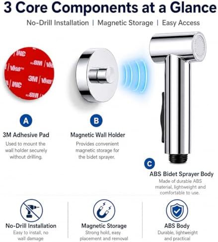 Handheld toilet bidet sprayer with magnetic mount — photo 3