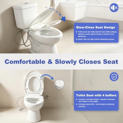 Elongated non-electric bidet toilet seat — photo 4