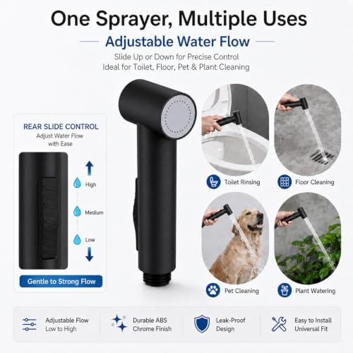 Handheld bidet sprayer with magnetic wall holder — photo 3