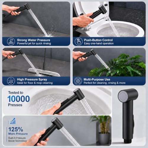 Handheld bidet sprayer with magnetic wall holder — photo 4