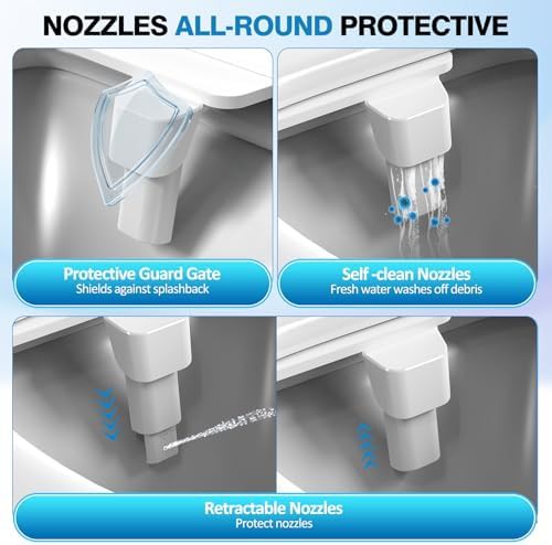 Ultra slim self-cleaning dual nozzle bidet attachment — photo 3