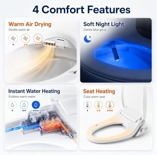 Smart heated bidet seat for round toilets — photo 3