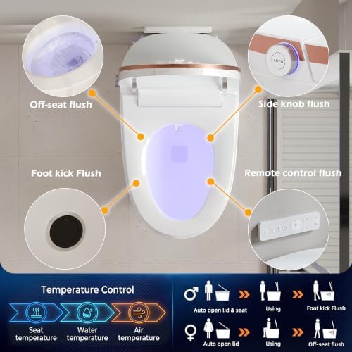 Smart toilet with rose gold digital display — photo 4