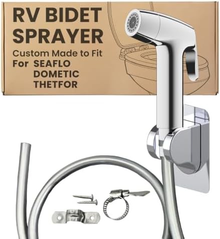 Chrome RV handheld bidet sprayer with wall mount