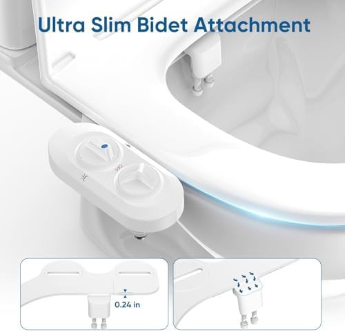 White ultra slim bidet with stainless inlet — photo 4