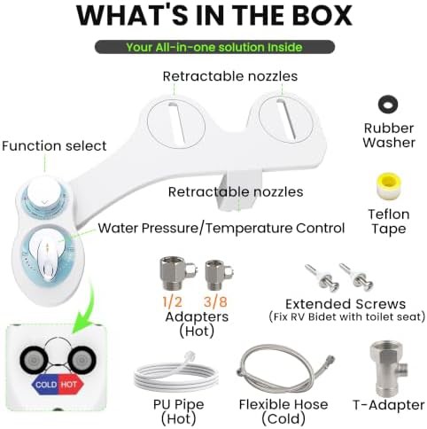 RV hot and cold water dual nozzle bidet — photo 5