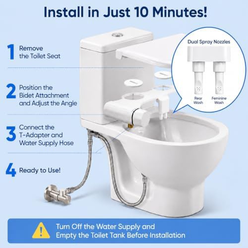 Ultra slim dual nozzle bidet attachment — photo 3
