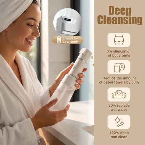 White rechargeable electric portable travel bidet — photo 4