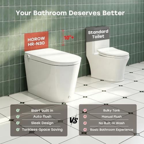 Horow non electric bidet toilet battery flush — photo 3