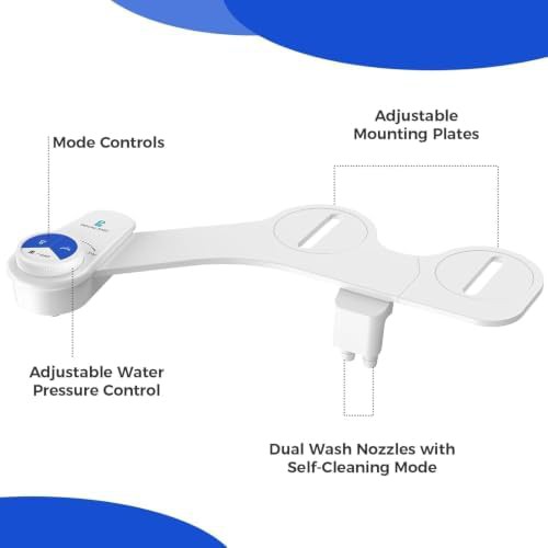 Ultra slim white bidet with stainless steel inlet — photo 5