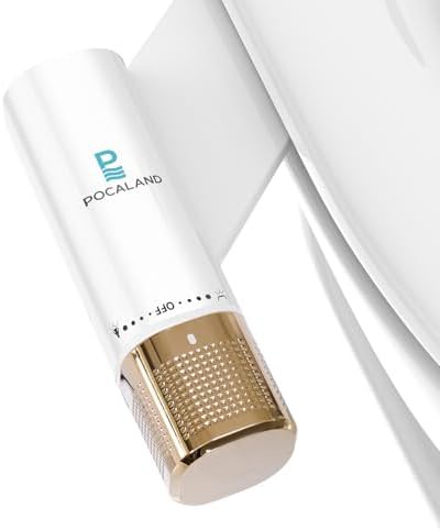 Slim bidet attachment with gold accents