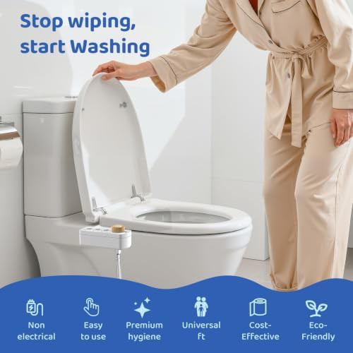 Ultra slim bidet with bamboo control knob — photo 5